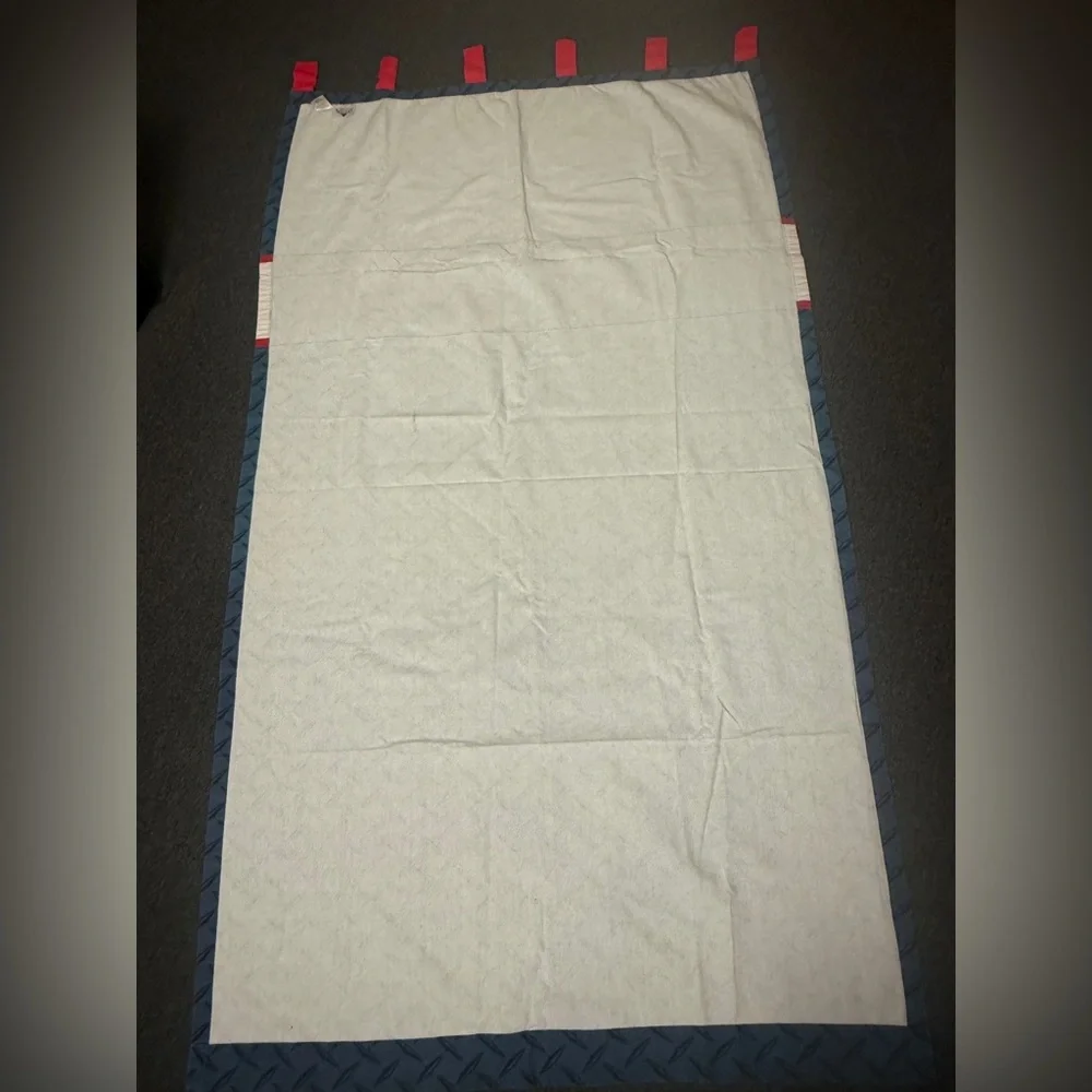 (2) Disney Pixar Cars Tab Top Curtain Panel Canvas Fabric Blue ,Red Tabs 42 x 72